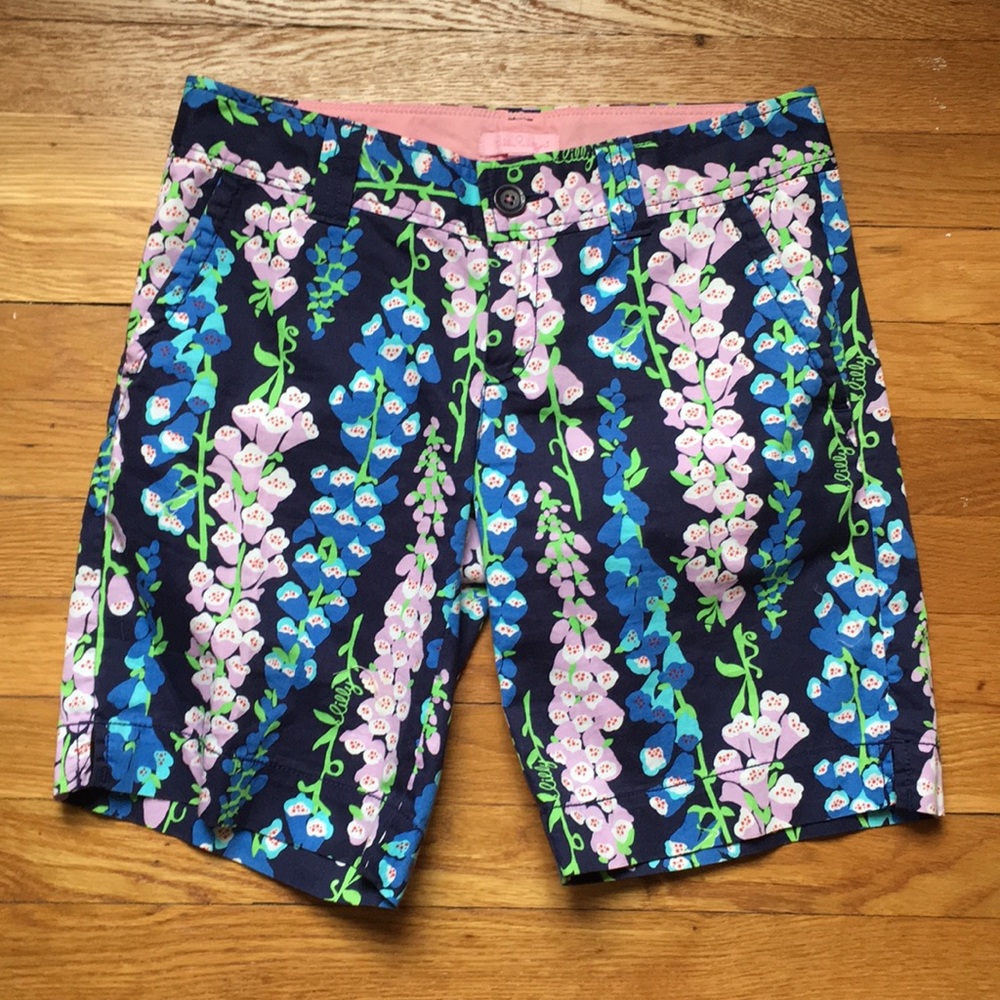 Lilly Pulitzer Foxy Foxglove Bermuda Shorts 0
